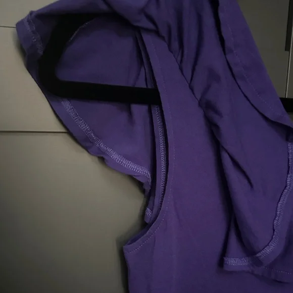 ROXY Purple Ruffled One-Shoulder Top. Size Small. - Picture 3 of 10